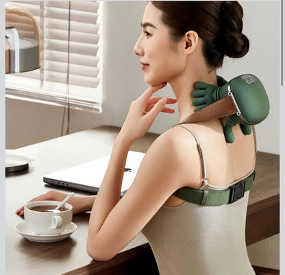 Heated Massager, Wireless Portable Shiatsu Neck and Back Massager, Electric Deep Tissue 4D Kneading Massage, Simulated Human Hand Design for Pain Relief and Muscle Relax