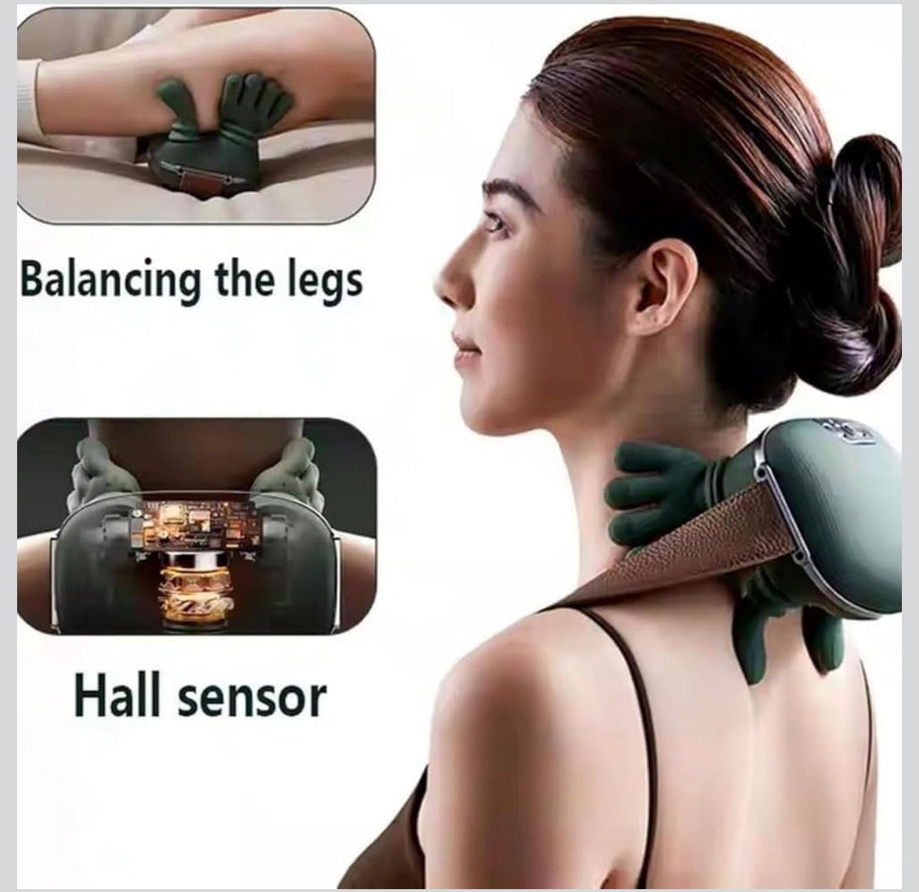 Heated Massager, Wireless Portable Shiatsu Neck and Back Massager, Electric Deep Tissue 4D Kneading Massage, Simulated Human Hand Design for Pain Relief and Muscle Relax