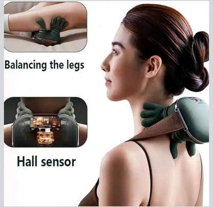 Heated Massager, Wireless Portable Shiatsu Neck and Back Massager, Electric Deep Tissue 4D Kneading Massage, Simulated Human Hand Design for Pain Relief and Muscle Relax