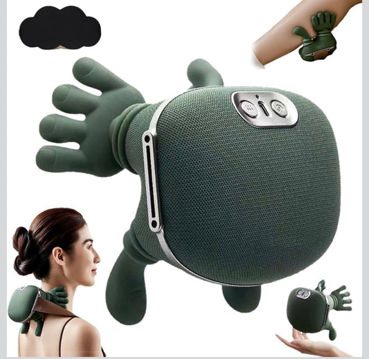 Heated Massager, Wireless Portable Shiatsu Neck and Back Massager, Electric Deep Tissue 4D Kneading Massage, Simulated Human Hand Design for Pain Relief and Muscle Relax